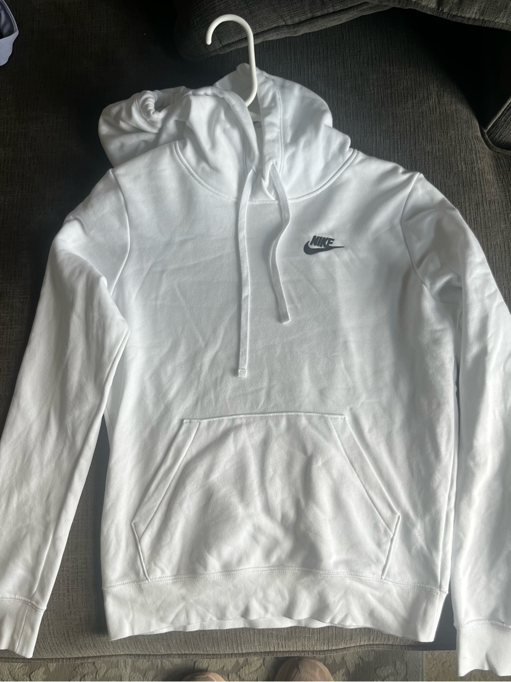 Nike White Hoodie with Small Chest Logo